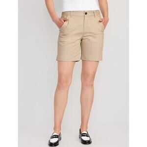 NWT Old Navy Khaki Bermuda Shorts High Rise Work Uniform Summer size 18 New